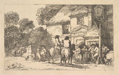 三马蹄铁，路边旅馆，1787年12月18日。 作者 托马斯·罗兰森