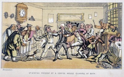 The doctor in a bistro where a fight breaks out - in “” Doctor Syntax