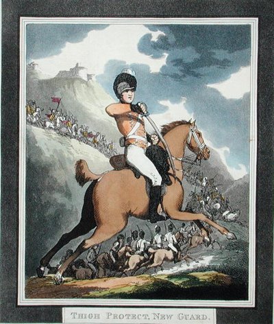 保护大腿，新卫队，出自《匈牙利和高地阔剑》，1798年出版（水印）。 作者 托马斯·罗兰森