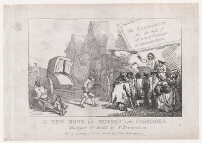 标题页：一本关于马匹和马车的新书，或者，出售各种物品的Rhedarium...，1784年。 作者 托马斯·罗兰森