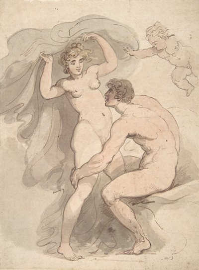 维纳斯、安奇斯和丘比特，1780-1827。 作者 托马斯·罗兰森