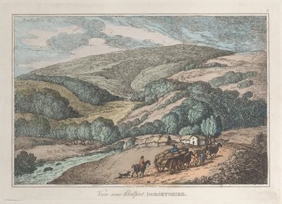 多塞特郡布里德波特附近的景色，来自《自然素描》，1819-22。 作者 托马斯·罗兰森