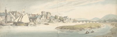 卡威瑟姆城堡上的城镇景观，1775-1827。 作者 托马斯·罗兰森
