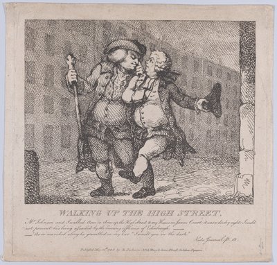 走上高街，爱丁堡风景优美的博斯韦尔，部分F...，1786年5月15日。 作者 托马斯·罗兰森