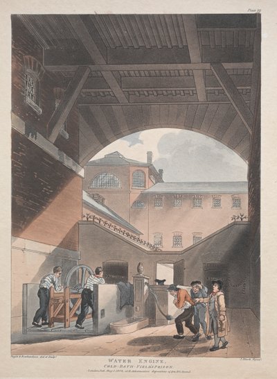 水机，冷水浴，菲尔德监狱，1808年。 作者 托马斯·罗兰森