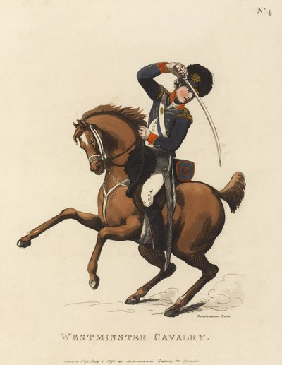 威斯敏斯特骑兵，1799年（彩色aquatint） 作者 托马斯·罗兰森