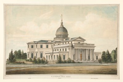 州政府大楼东北视图，建于 1794 年 - 新泽西州特伦顿，1845-6 年改建和扩建 作者 托马斯·辛克莱尔