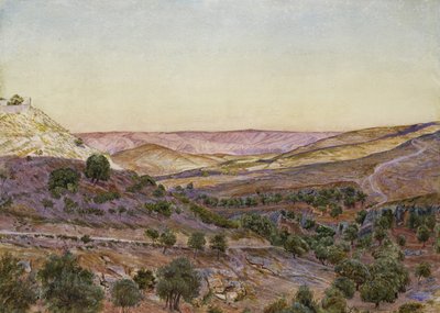 摩押山和欣嫩谷，1854年（水彩和体彩） 作者 托马斯·塞登