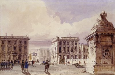 贝尔维尤酒店和d&39;Amitie Cafe咖啡馆，布鲁塞尔，1830年 作者 托马斯·肖特男孩