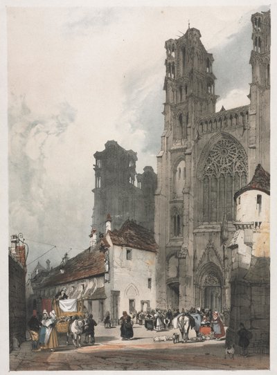 如画的建筑在巴黎，根特，安特卫普，鲁昂：拉昂，法国，1839年。 作者 托马斯·肖特男孩