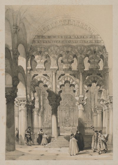 西班牙风景如画的素描：清真寺，科尔多瓦，1837年。 作者 托马斯·肖特男孩