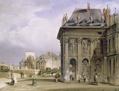 从巴黎学院看Ile de la Cite，约1830-39（水彩画）。 作者 托马斯·肖特男孩