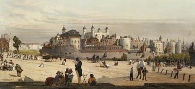 The Tower and Mint，来自Great Tower Hill，来自&39;London As It&39;，雕刻和酒吧。由艺术家，1842年 作者 托马斯·肖特男孩