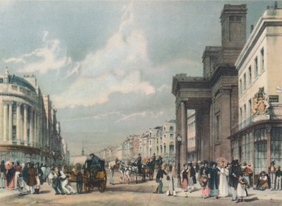 摄政街的看法朝象限与汉诺威教堂在前台，1842年 作者 托马斯·肖特男孩