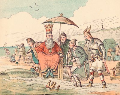 卡努特和他的朝臣们，c1884 作者 托马斯·斯特朗·塞科姆