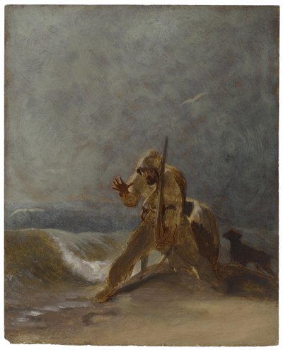 沙地的脚印，c.1856 作者 托马斯·萨利