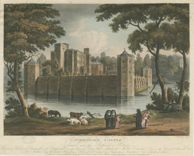 Caverswall城堡：彩色浅绿色雕刻，1817年2月1日 作者 托马斯·萨瑟兰