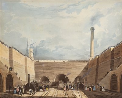 利物浦边缘山铁路入口，由H. Pyall雕刻，1831年（手工彩色蚀刻和aquatint） 作者 托马斯·塔尔伯特·伯里
