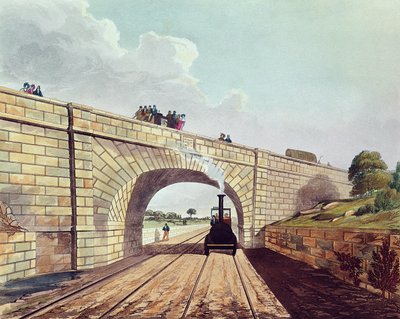Rainhill Bridge，来自&39;利物浦和曼彻斯特铁路&39;的12号板，由Henry Pyall（1795-1833）雕刻，酒吧。作者：Ackermann und Co.，1833 作者 托马斯·塔尔伯特·伯里