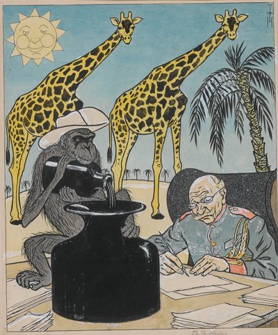 殖民地不能在德国政府的领导下繁荣发展，因为墨水干了......，1903年。 作者 托马斯·西奥多·海涅