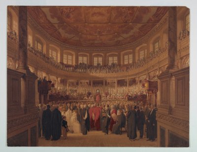 素描，Sheldonia 中的 Encaenia，1814 年 作者 托马斯·温温斯