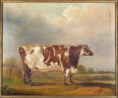 Wildair，八岁的小母牛在河边风景，1827年 作者 托马斯·韦弗