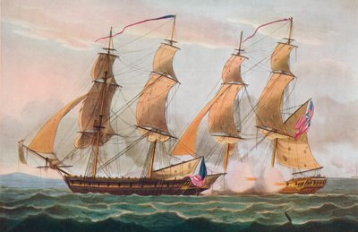 双桅船之间的决斗，c1817 作者 托马斯·惠特科姆