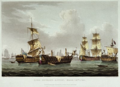 威廉-霍瑟姆勋爵（1736-1813 年）于 3 月 14 日领导的海战 作者 托马斯·惠特科姆