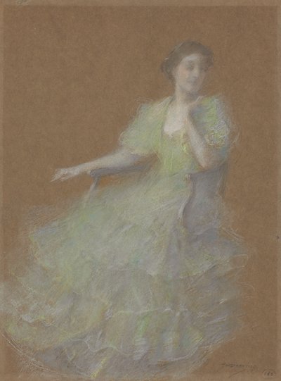 绿色和金色，约1923-1926年（纸上的粉彩） 作者 托马斯·威尔默·杜温