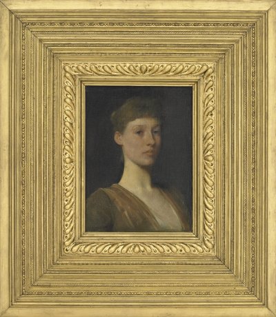 一个年轻女孩的肖像，1888年 作者 托马斯·威尔默·杜温