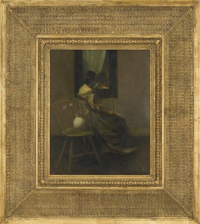 镜子，1907年（木板上油） 作者 托马斯·威尔默·杜温