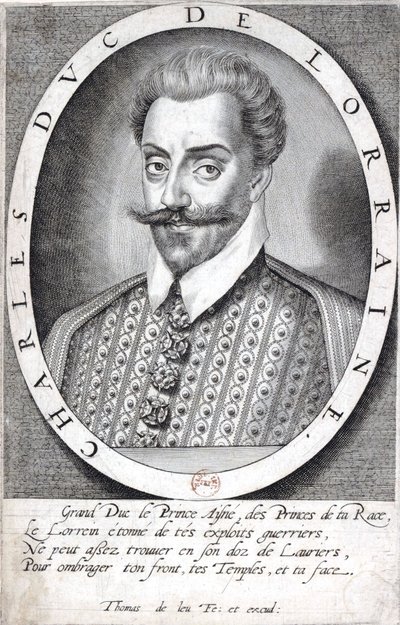 托马斯-德-勒（Thomas de Leu）为洛林公爵查理三世绘制的肖像 - Gallica（已调整 作者 托马斯·德·勒伊