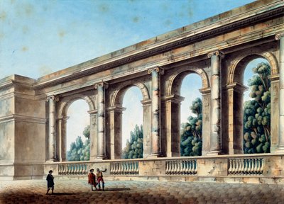 拱形画廊的景色》，约1791-1794年 作者 托马斯·德·托蒙