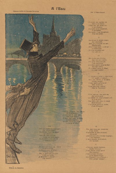 Gil Blas Illustré：在水边 A lEau, 1896. 作者 西奥菲勒·亚历山大·斯坦伦