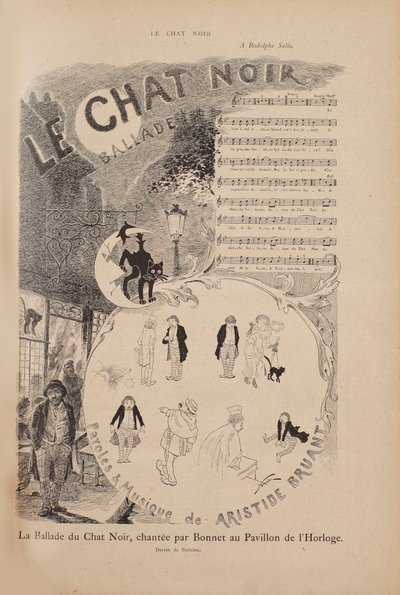 著名歌舞厅Le Chat Noir的故事，Le Chat Noir杂志，1884年。 作者 西奥菲勒·亚历山大·斯坦伦