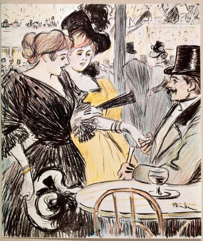 The cafe concert. (Drawing, late 19th century) 作者 西奥菲勒·亚历山大·斯坦伦
