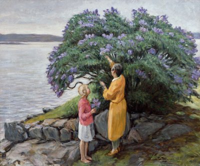 丁香花丛中的妇孺 作者 托瓦尔德·托格森