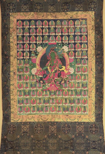 绿色塔拉，（棉花上的水粉和镀金） 作者 藏族学校