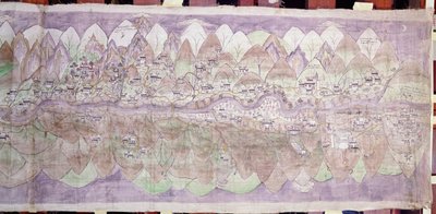 Tsari rongkor的月亮末端（彩绘布） 作者 藏族学校