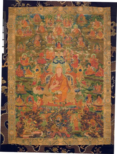 第三班禅喇嘛洛桑彭登Yeshe（布上的水粉） 作者 藏族学校