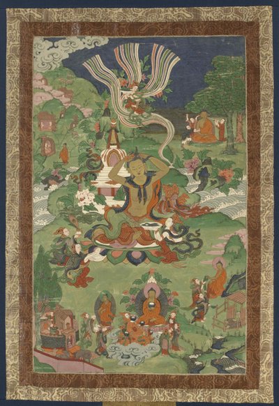 佛陀生活场景的唐卡，19世纪后半叶。 作者 藏文化。