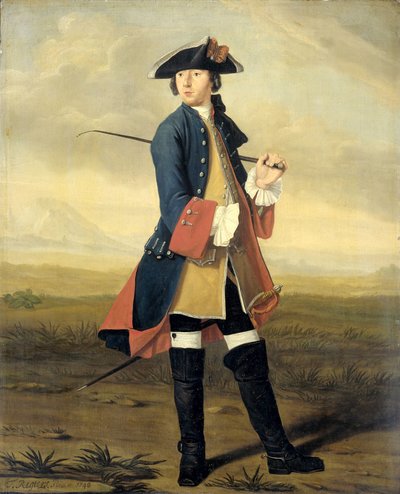 画家鲁道夫-巴克海森二世身着龙骑兵制服的肖像 作者 Tibout Regters