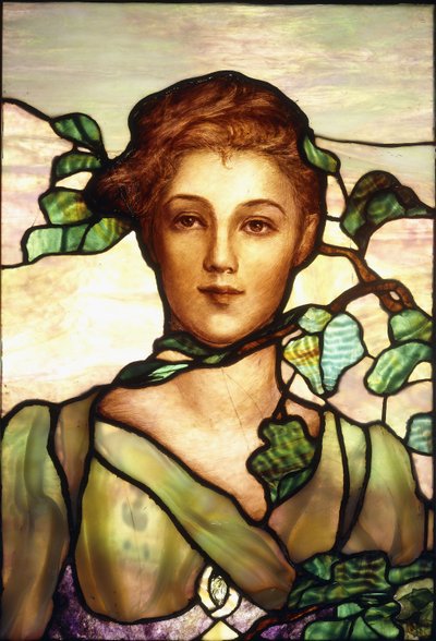 铅玻璃肖像窗，约1900年 作者 Tiffany Studios