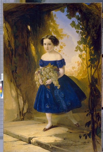 洛伊希滕贝格的玛丽亚·马克西米利安诺芙娜公主（1841-1914 年），儿童。 蒂莫菲·安德烈耶维奇·内夫（Timofei Andreyevich Neff，1805-1876）绘画，布面油画 作者 蒂莫菲·安德烈耶维奇·内夫