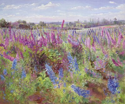 Delphinium Field and Church 作者 蒂莫西·伊斯顿