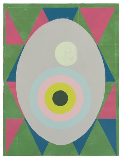 鸡蛋就是答案，2023 年（乳胶、拼贴画和珐琅画布） 作者 