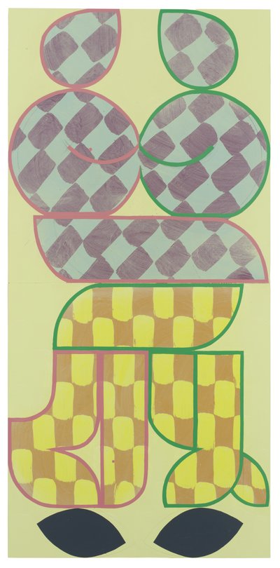 拥抱》，2021 年（乳胶和珐琅，现成画板） 作者 