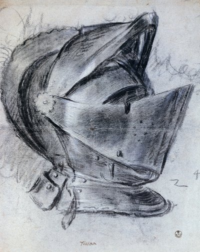 提香（约1490-1576）的头盔，绘图 作者 提香（c.1488-1576）