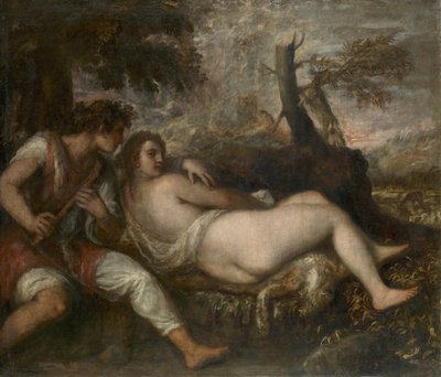 若虫和牧羊人 作者 蒂齐亚诺·韦切利（Tiziano Vecelli）