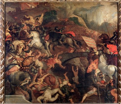 1508 年的 cadore 之战 - 绘画 作者 Tiziano Vecelli